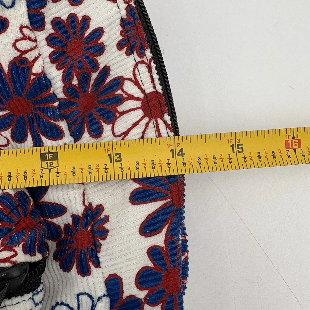 VTG Rare! JanSport Backpack Book Bag Corduroy Floral Flower Print School 80s 90s